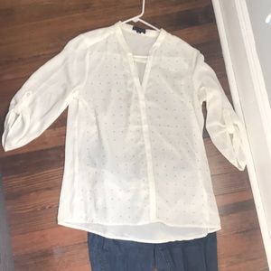 Off white blouse with gold detail